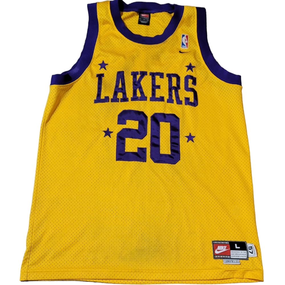 Vintage Nike‎ Lakers Gary Peyton Jersey Size Large Yellow B11